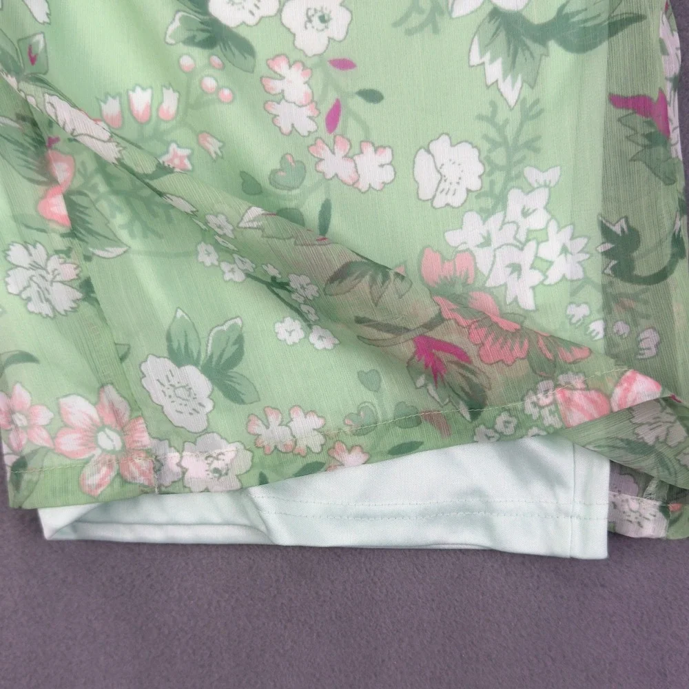 AND Floral Jumpsuit Size 11-12 Yrs Green Wide Leg Flutter Sleeve Romper
